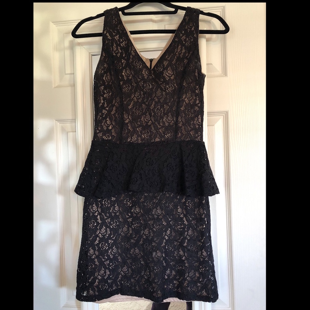 Black Lace Peplum Dress